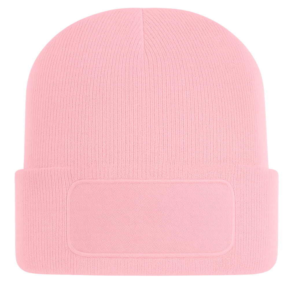 Beanie mit großem Patch bedruckt