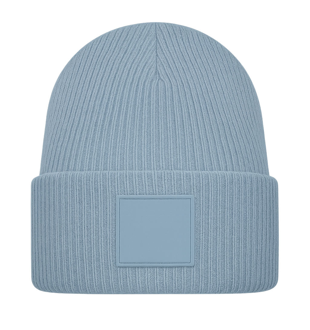 Beanie mit Rechteck Patch bedruckt