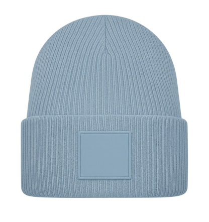 Beanie mit Rechteck Patch bedruckt