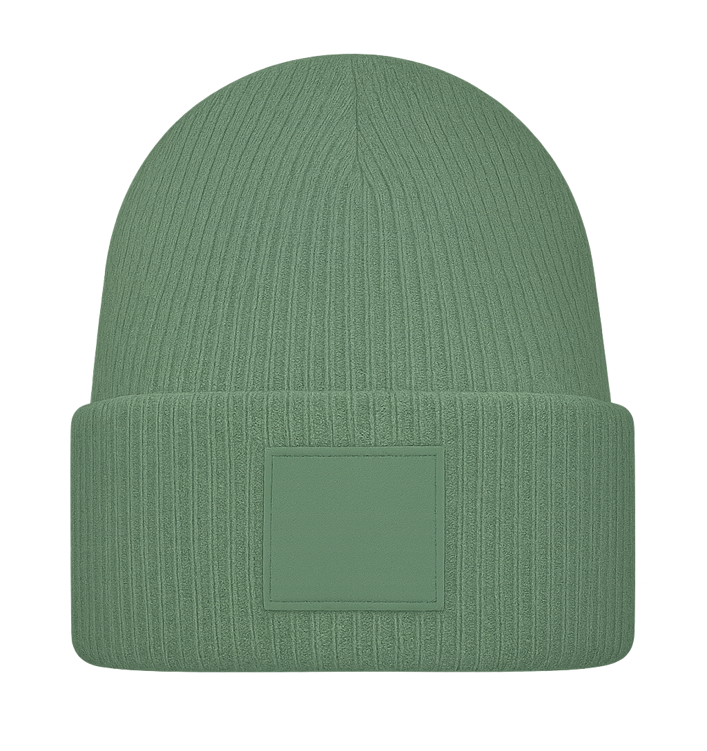 Beanie mit Rechteck Patch bedruckt