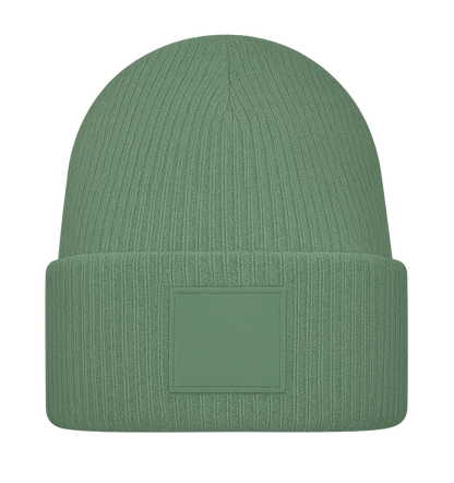 Beanie mit Rechteck Patch bedruckt