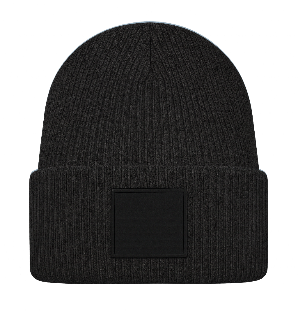 Beanie mit Rechteck Patch bedruckt