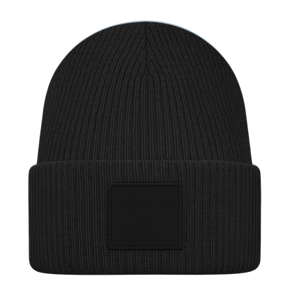Beanie mit Rechteck Patch bedruckt