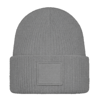 Beanie mit Rechteck Patch bedruckt