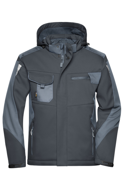 Winter Softshell Jacke mit Kapuze & Druck