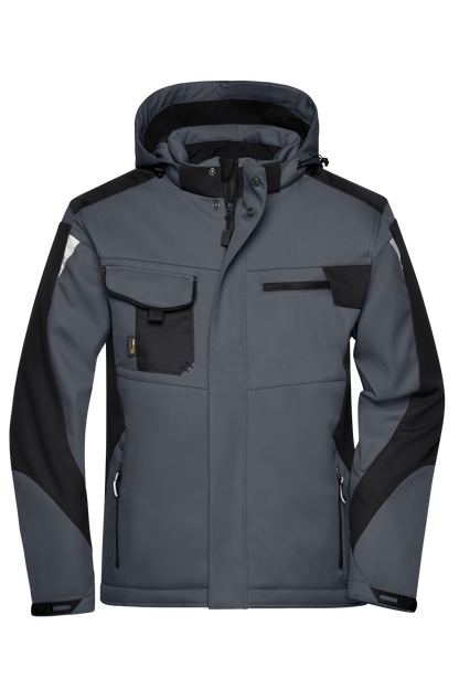 Winter Softshell Jacke mit Kapuze & Druck