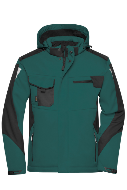 Winter Softshell Jacke mit Kapuze & Druck
