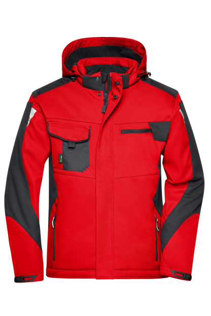 Winter Softshell Jacke mit Kapuze & Druck