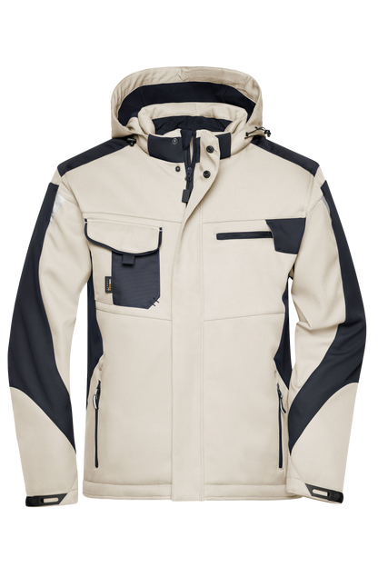 Winter Softshell Jacke mit Kapuze & Druck