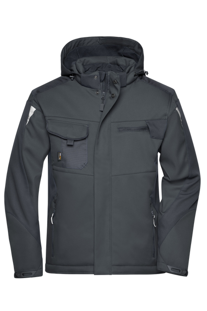 Winter Softshell Jacke mit Kapuze & Druck