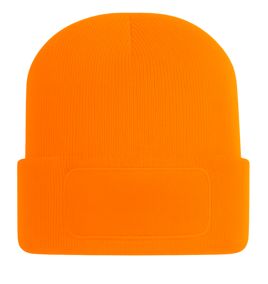 Beanie mit großem Patch bedruckt