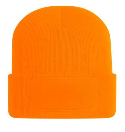 Beanie mit großem Patch bedruckt