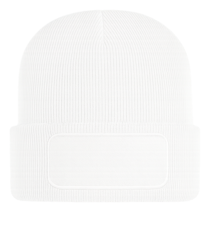 Beanie mit großem Patch bedruckt