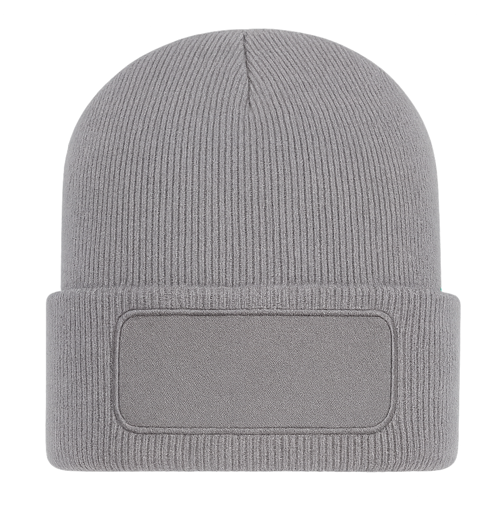 Beanie mit großem Patch bedruckt