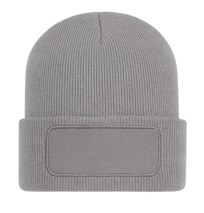 Beanie mit großem Patch bedruckt