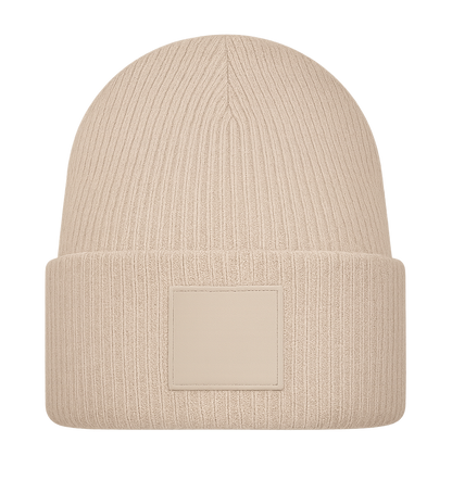 Beanie mit Rechteck Patch bedruckt