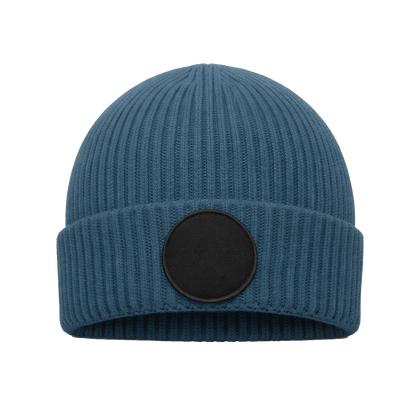 Beanie mit rundem Patch bedruckt
