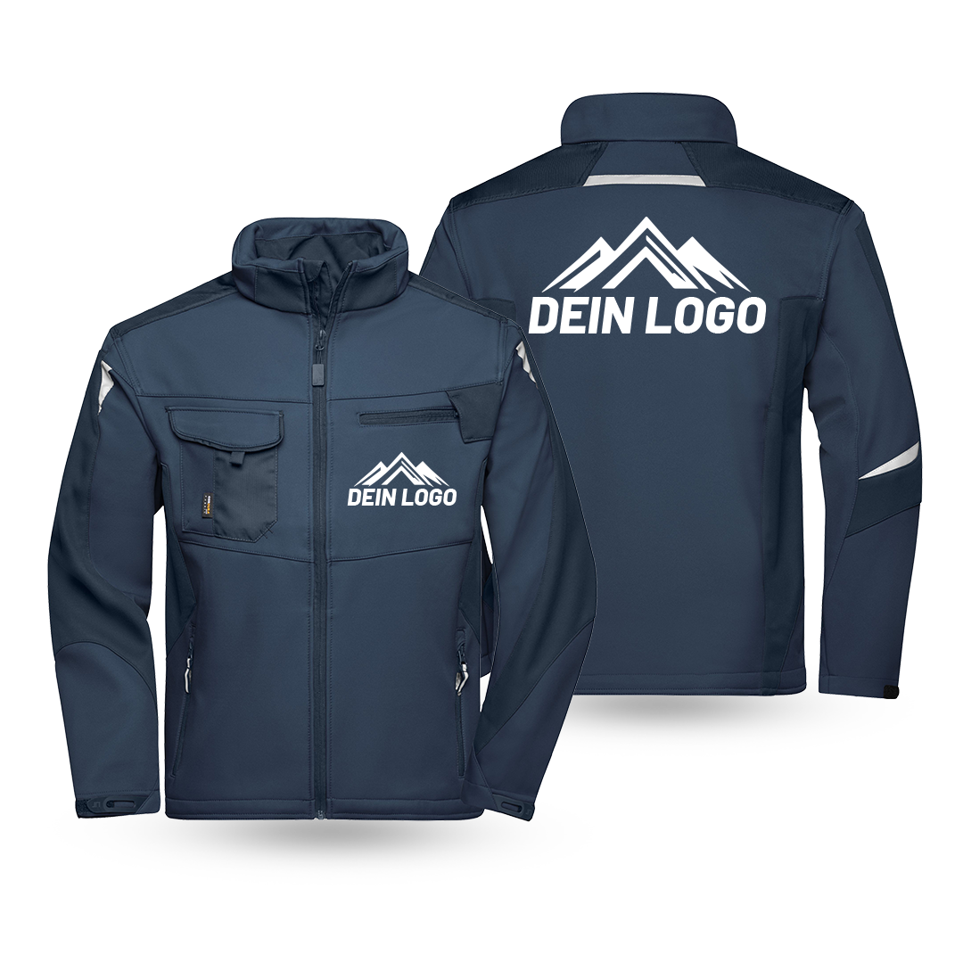 Softshell-Winterjacke mit Druck